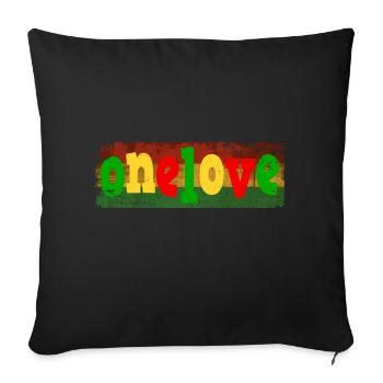 One love - Sofa pillowcase 17,3'' x 17,3'' (45 x 45 cm) - black - Front
