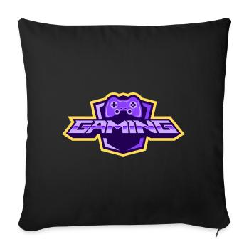 Logo gaming gamer gamepad - Sofa pillowcase 17,3'' x 17,3'' (45 x 45 cm) - black - Front