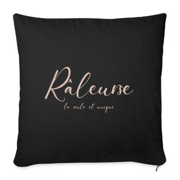 Citation raleuse tee shirt raleuse - Housse de coussin décorative 45 x 45 cm - noir - Devant