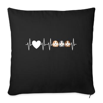 Cobayes Cobayes Coeurs Cadeau - Housse de coussin décorative 45 x 45 cm - noir - Devant