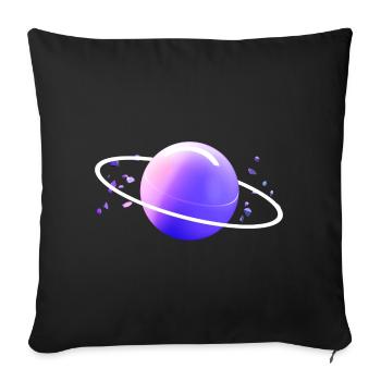 Weltall Universum Orbit Astronaut Planet space - Sofakissenbezug 45 x 45 cm - Schwarz - Vorne