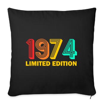 1974 born Born 1974 Gift Birthday - Sofa pillowcase 17,3'' x 17,3'' (45 x 45 cm) - black - Front