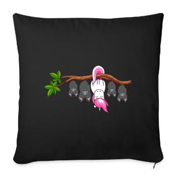 Be Different unicorn hangs with bats on the tree - Sofa pillowcase 17,3'' x 17,3'' (45 x 45 cm) - black - Front