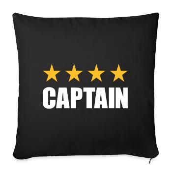 Captain (Vier Sterne in einer Reihe) - Sofakissenbezug 45 x 45 cm - Schwarz - Vorne