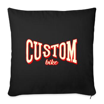 custom bike biker tour rock bobber tuner tuning - Sofa pillowcase 17,3'' x 17,3'' (45 x 45 cm) - black - Front