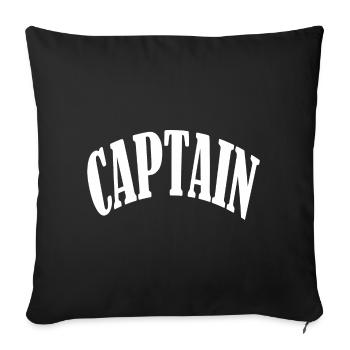 captain sailor captain anchor sea sea coast - Sofa pillowcase 17,3'' x 17,3'' (45 x 45 cm) - black - Front