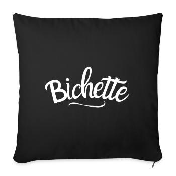 Bichette, amoureux, amoureuse, amour - Housse de coussin décorative 45 x 45 cm - noir - Devant