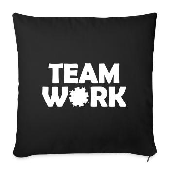 Teamwork - Sofa pillowcase 17,3'' x 17,3'' (45 x 45 cm) - black - Front