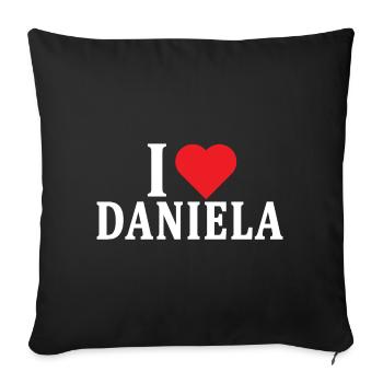 t-shirt J’adore Daniela t-shirt idée cadeau - Housse de coussin décorative 45 x 45 cm - noir - Devant
