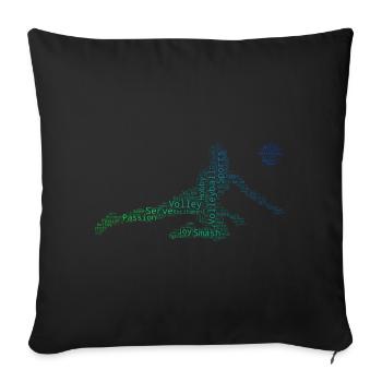 Men's volleyball Volleyball volleyball - Sofa pillowcase 17,3'' x 17,3'' (45 x 45 cm) - black - Front