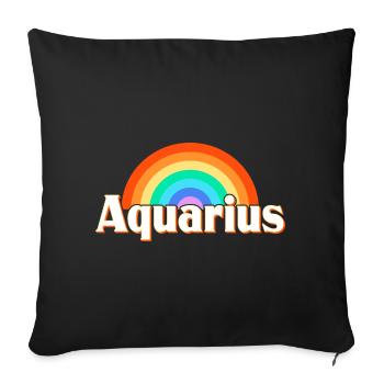 Zodiac sign Aquarius - Sofa pillowcase 17,3'' x 17,3'' (45 x 45 cm) - black - Front