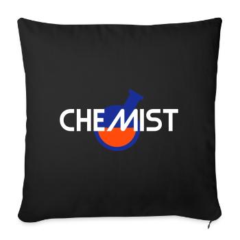 Chemist (inclined round flask with liquid) - Sofa pillowcase 17,3'' x 17,3'' (45 x 45 cm) - black - Front