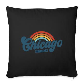 Chicago 70er Jahre Hippie - Sofakissenbezug 45 x 45 cm - Schwarz - Vorne