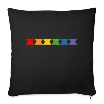 Regenbogen diabolo - Sofakissenbezug 45 x 45 cm - Schwarz - Vorne