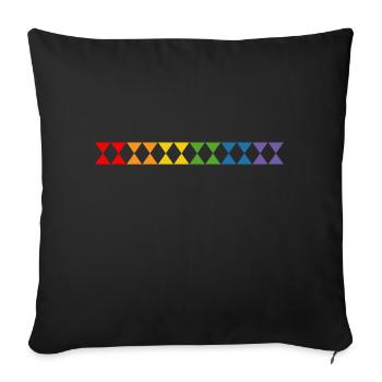 Regenbogen triangles - Sofakissenbezug 45 x 45 cm - Schwarz - Vorne