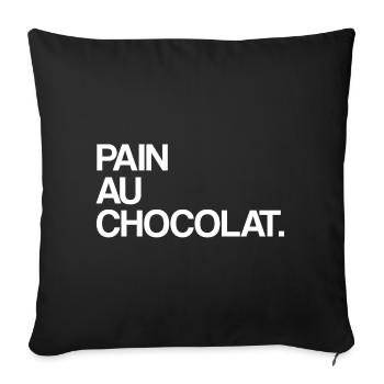 Pain au chocolat. - Housse de coussin décorative 45 x 45 cm - noir - Devant