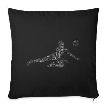 Jeux de volleyball Joueurs de volleyball masculins - Housse de coussin décorative 45 x 45 cm - noir - Devant