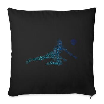 Volley Volley-ball masculin Volley-ball féminin - Housse de coussin décorative 45 x 45 cm - noir - Devant
