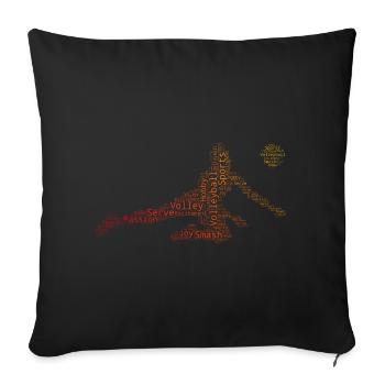Volley-ball féminin Volley-ball masculin Volley-ball - Housse de coussin décorative 45 x 45 cm - noir - Devant