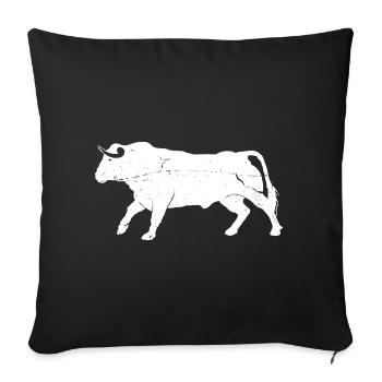 Bull Bovine Art Silhouette Wild Animal Lover - Sofa pillowcase 17,3'' x 17,3'' (45 x 45 cm) - black - Front