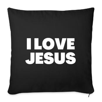 I Love Jesus - Christian Quotes - Sofa pillowcase 17,3'' x 17,3'' (45 x 45 cm) - black - Front