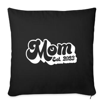 2023, Maman en devenir, Révélation de grossesse - Housse de coussin décorative 45 x 45 cm - noir - Devant