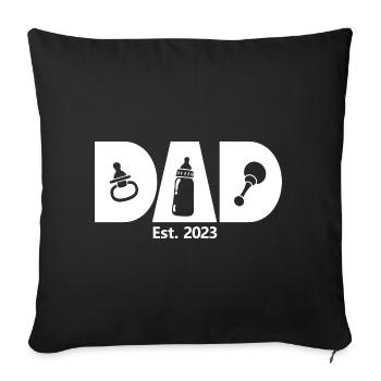 2023, Dad To Be, Schwangerschaftsankündigung - Sofakissenbezug 45 x 45 cm - Schwarz - Vorne