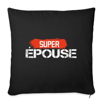 Super épouse cadeau - Housse de coussin décorative 45 x 45 cm - noir - Devant