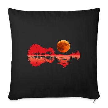 Guitar Nature Lake Shadow Guitar Design - Sofa pillowcase 17,3'' x 17,3'' (45 x 45 cm) - black - Front