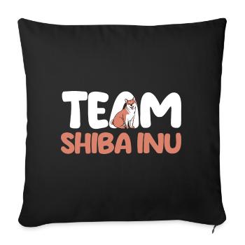 Chien Shiba Inu - Housse de coussin décorative 45 x 45 cm - noir - Devant