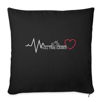 Heartbeat - Puls Controller mit Spruch - Sofakissenbezug 45 x 45 cm - Schwarz - Vorne