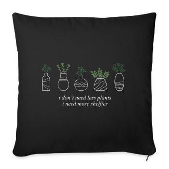 Pflanzen Regale Grafik T-Shirts - Sofakissenbezug 45 x 45 cm - Schwarz - Vorne