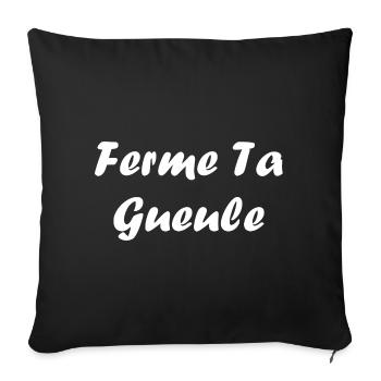 ferme ta gueule - Housse de coussin décorative 45 x 45 cm - noir - Devant