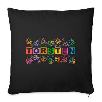 TORSTEN colourful cubes - Sofakissenbezug 45 x 45 cm - Schwarz - Vorne