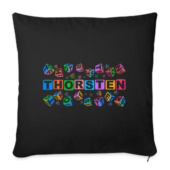 THORSTEN colourful cubes - Sofakissenbezug 45 x 45 cm - Schwarz - Vorne