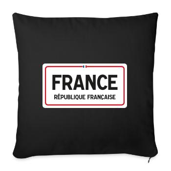 France country board - Sofa pillowcase 17,3'' x 17,3'' (45 x 45 cm) - black - Front