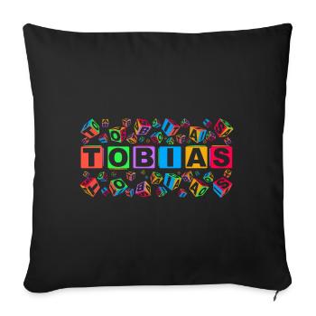 TOBIAS colourful cubes - Sofakissenbezug 45 x 45 cm - Schwarz - Vorne