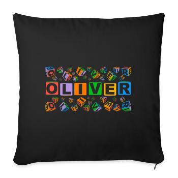 OLIVER colourful cubes - Sofakissenbezug 45 x 45 cm - Schwarz - Vorne