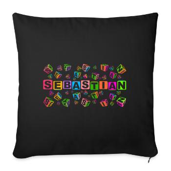 SEBASTIAN colourful cubes - Sofakissenbezug 45 x 45 cm - Schwarz - Vorne