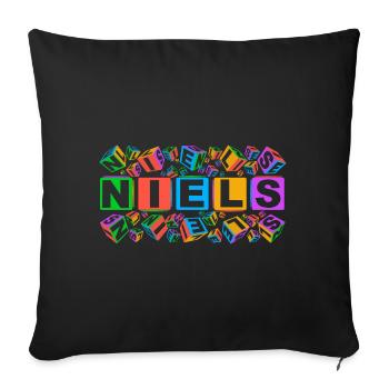 NIELS colourful cubes - Sofakissenbezug 45 x 45 cm - Schwarz - Vorne