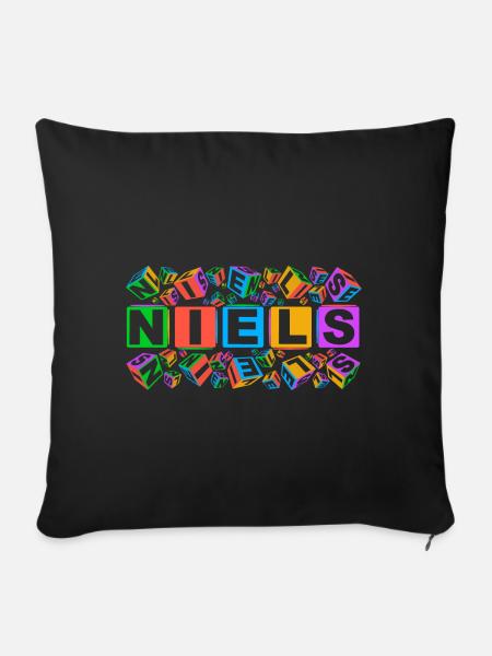 NIELS colourful cubes - Sofakissenbezug 45 x 45 cm - Schwarz