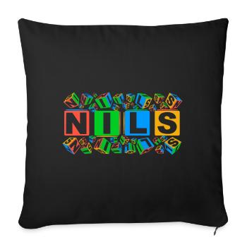 NILS colourful cubes - Sofakissenbezug 45 x 45 cm - Schwarz - Vorne