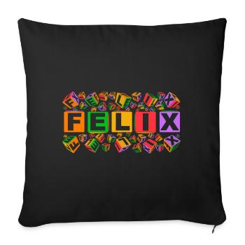 FELIX colourful cubes - Sofakissenbezug 45 x 45 cm - Schwarz - Vorne