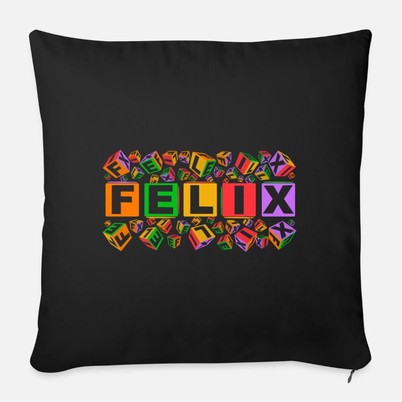 FELIX colourful cubes - Sofakissenbezug 45 x 45 cm - Schwarz