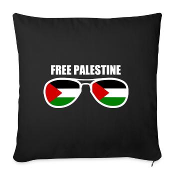 Free palestine - Housse de coussin décorative 45 x 45 cm - noir - Devant