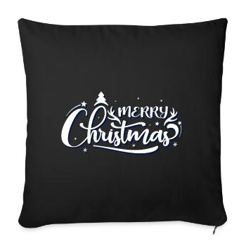 Scénario orné de joyeux Noël - Housse de coussin décorative 45 x 45 cm - noir - Devant