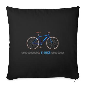 Bicycle E-Bike Cordless Biker Ebike Electric Bike - Sofa pillowcase 17,3'' x 17,3'' (45 x 45 cm) - black - Front