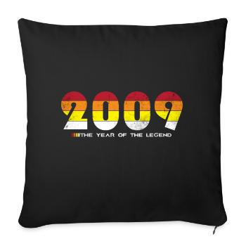 Millésime 2009 - L’Année de la Légende - Rétro 15 - Housse de coussin décorative 45 x 45 cm - noir - Devant