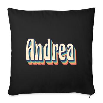 Andrea Retro Vintage T-Shirt T-Shirt Geschenkidee - Sofakissenbezug 45 x 45 cm - Schwarz - Vorne