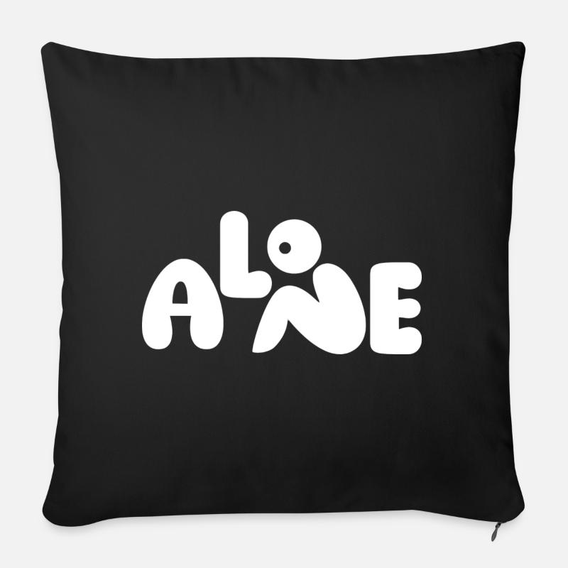 Alone - Sofa pillowcase 17,3'' x 17,3'' (45 x 45 cm) - black
